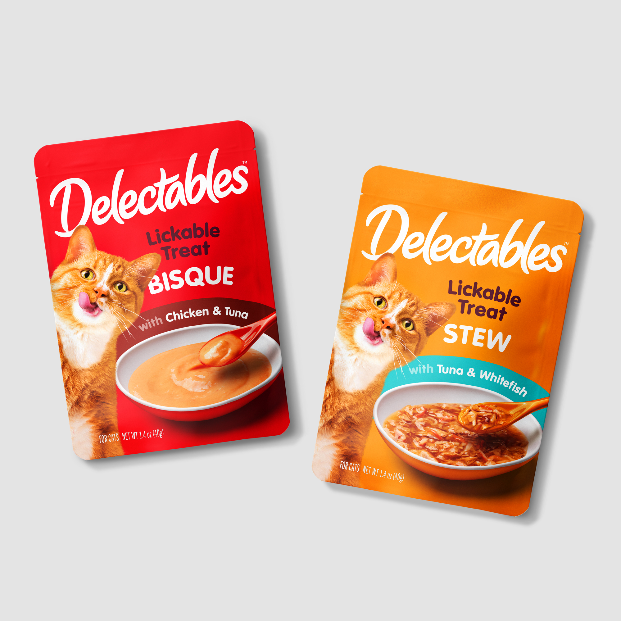 Delectables pet food redesign packaging.