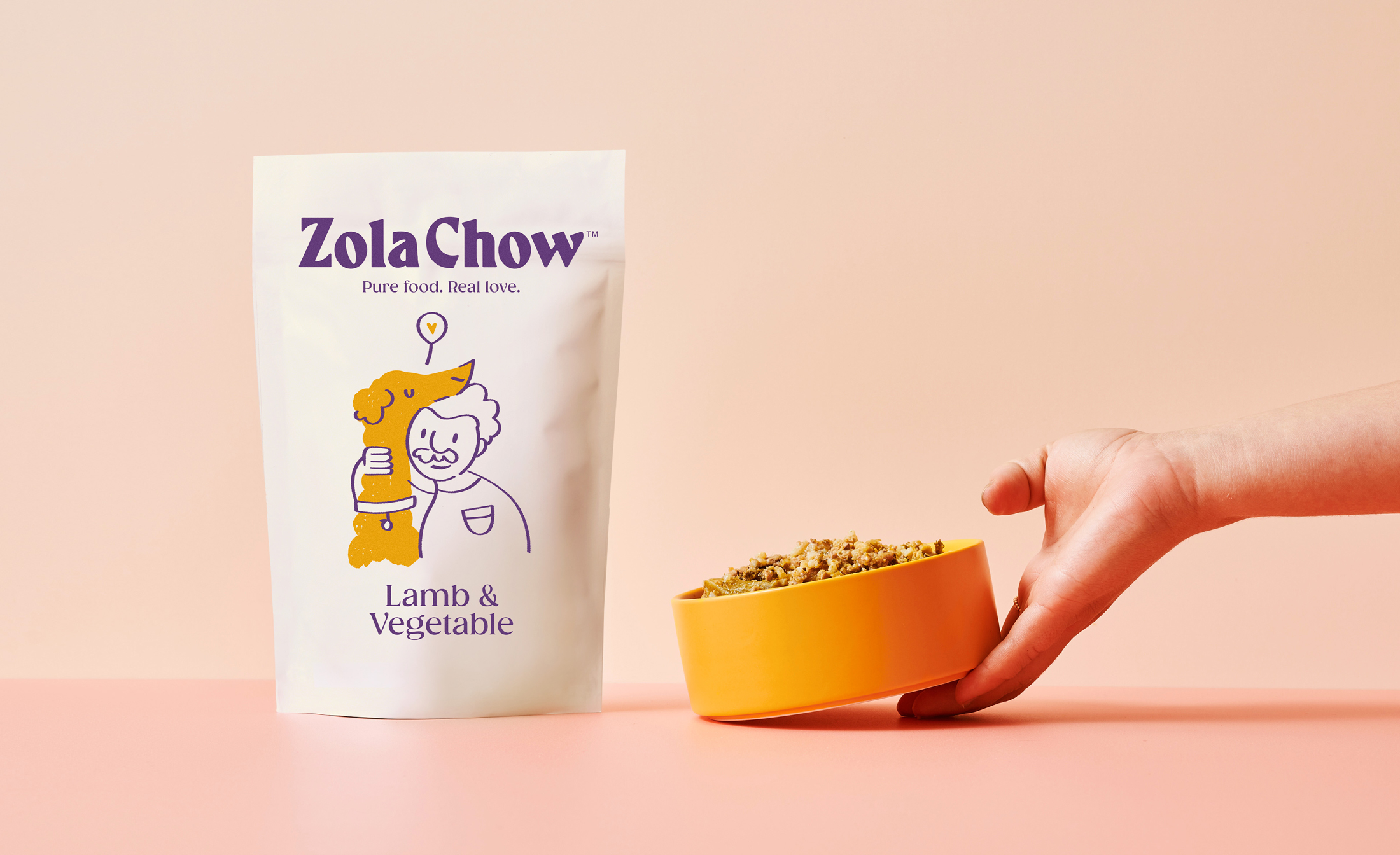 Zola Chow pet food packaging refresh product photography.