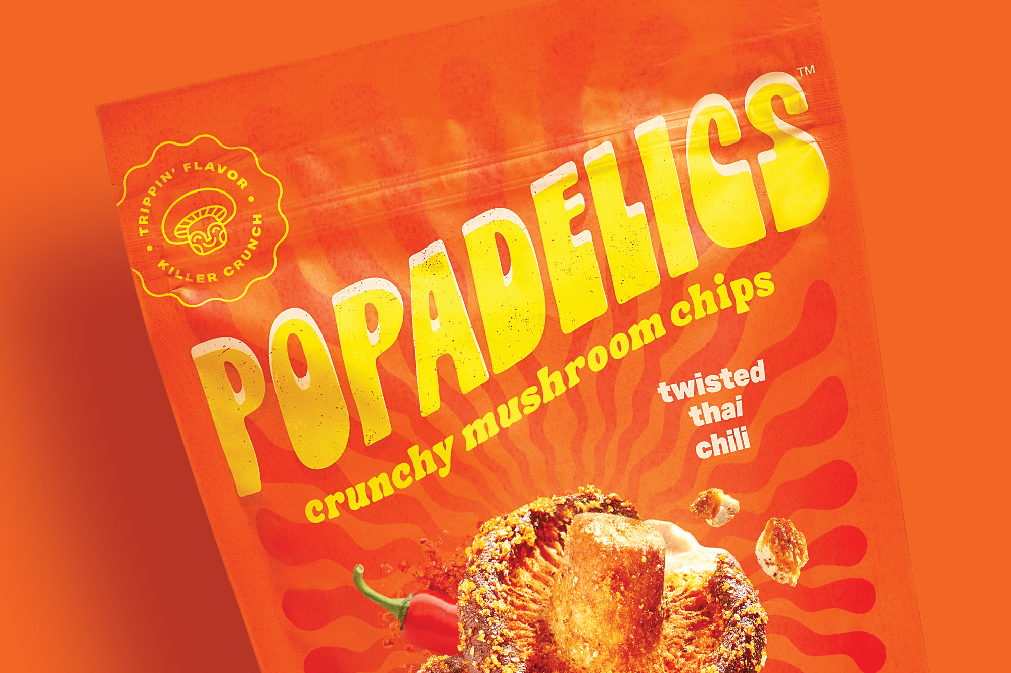 Popadelics snack packaging design by Freshmade.