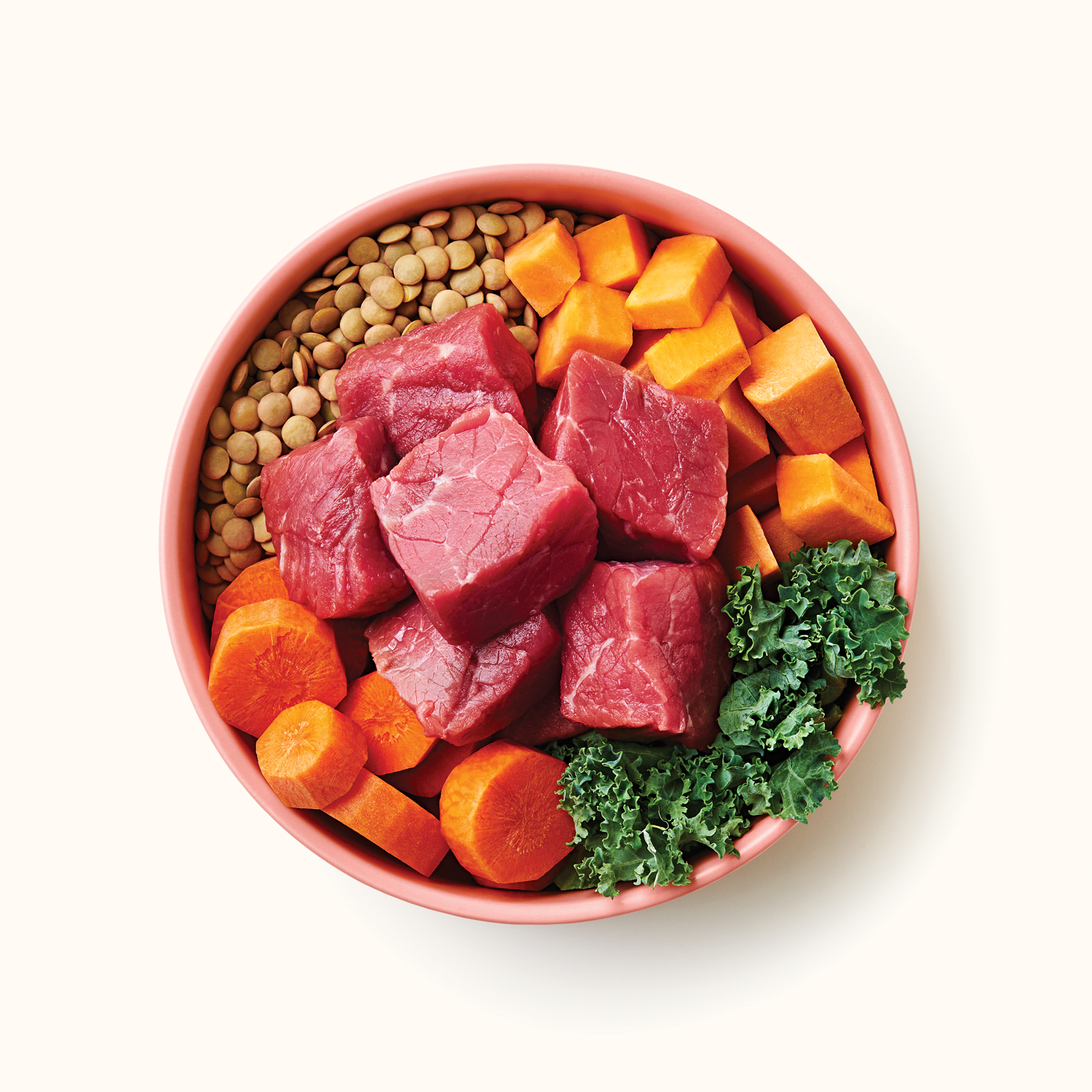 Zola Chow pet food ingredients, beef and carrots, photo by Freshmade.