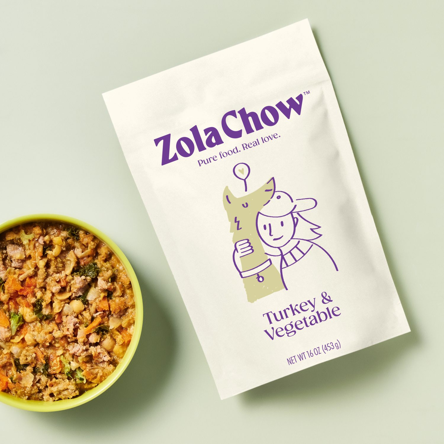 ZolaChow brand refresh packaging and food photography.