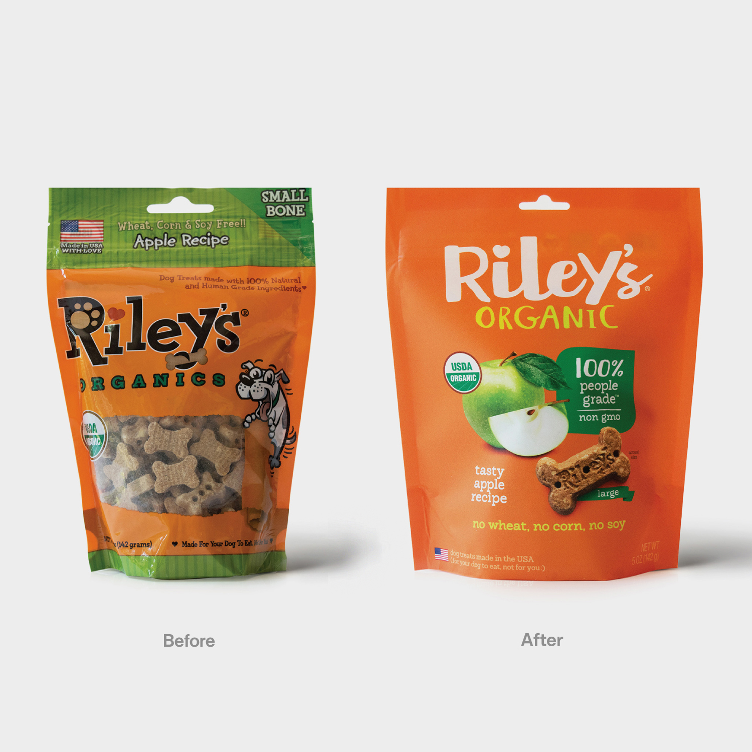 Riley's Before And After Pet Packaging Redesign